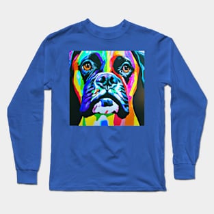 Boxer Dog Rainbow Painting Long Sleeve T-Shirt